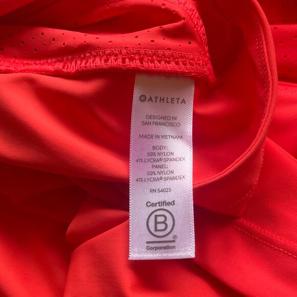 Athleta Neon Orange 1/4 Zip 1/4 Sleeve Top Size Small - Picture 4 of 12